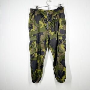 Wild Fable Green Camo Satin Jogger Pants Plus Size 14W